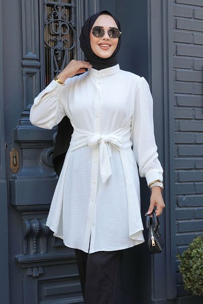 Neva Style سترة حجاب إكرو مربوطة 5691e