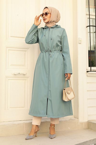 Neva Style Τυρκουάζ Καπάκι Hijab με τσέπη 5941tr