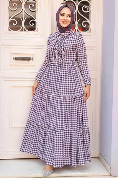 Neva Style - Rochie mov Hijab 2702mor