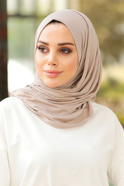 Neva Style - Şal Bumbac Pieptănat Bej 7528bej