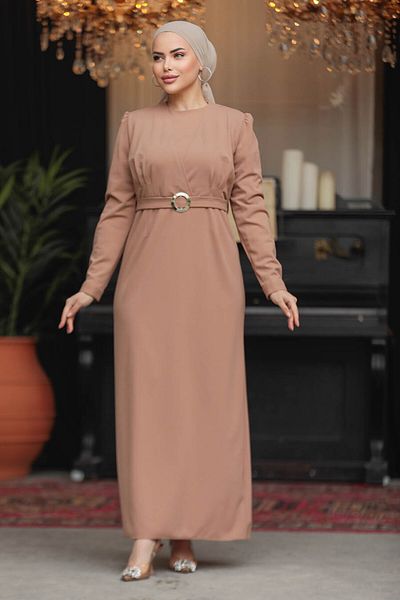 Neva Style - Rochie Hijab Biscuit 636bs