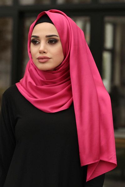 Neva Style - شال فوشيا بمظهر حريري 7501f