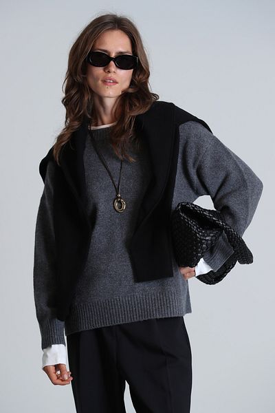 Lufian Anthracite Colored Arda Women's Sweater