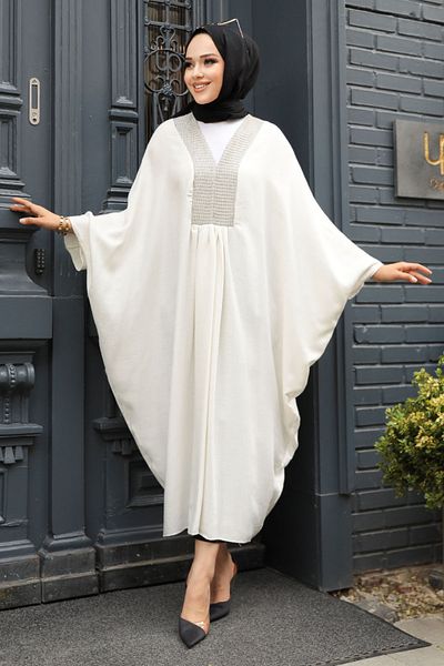 Neva Style سترة حجاب بأكمام الخفافيش إكرو 8654e