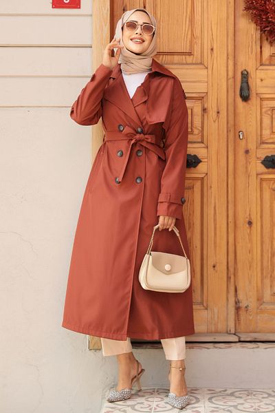 Neva Style Trenci hijab cu nasturi 5949krmt