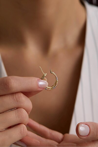 Tufanlar Kuyumculuk 14 Ayar Dorikalı Oval Altın Küpe