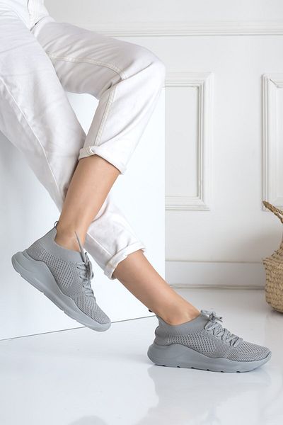İmerShoes Casual Women's Knitwear Sneaker Lace-Up Socks Bracelet Detailed Sports Shoes 017