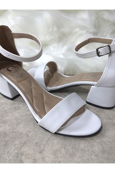 Nstil Daily Women's Shoes Ankle Strap Single Strap Sandals Thick Heeled Evening Dress Open Front 149