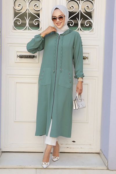 Neva Style Șapcă Hijab Verde cu Glugă 511cy