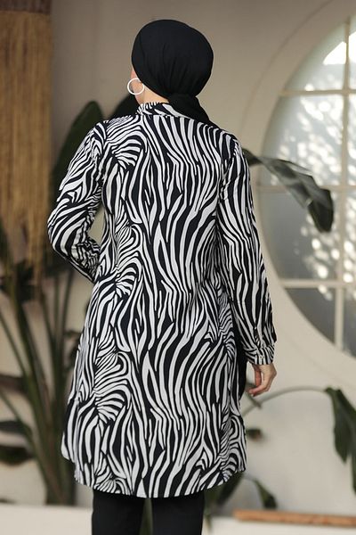 Neva Style منقوشة سترة الحجاب الأسود 25016s