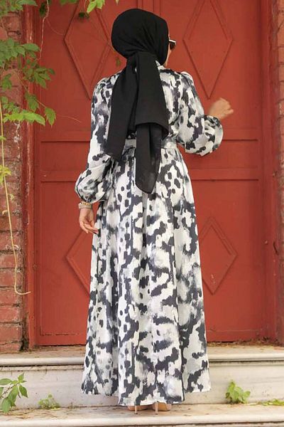 Neva Style Rochie Hijab cu model negru - 23423S