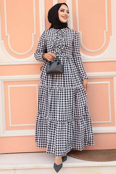 Neva Style Rochie neagră Hijab 2702s
