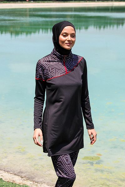 Neva Style Rivamera Black Full Covered Hijab Swimsuit R1117S