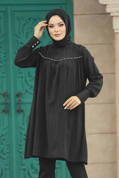 Neva Style Μαύρο Hijab Tunic 614s