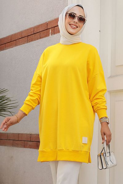 Neva Style 30644SR موديل تونيك حجاب أصفر