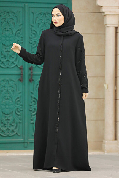 Neva Style Zippered Black Hijab Ferace 625S