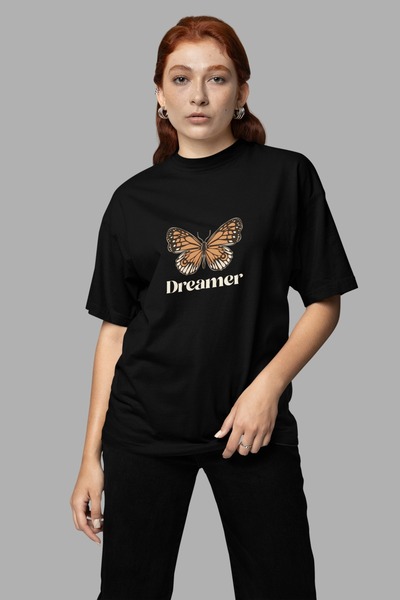 Butik TRIOC DREAMER BUTTERFLY PRINTED CU Gât rotund, cu mânecă scurtă, pentru...