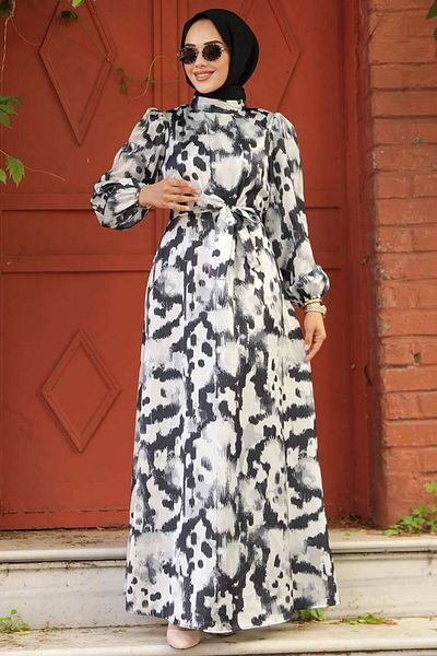 Neva Style Rochie Hijab cu model negru - 23423S