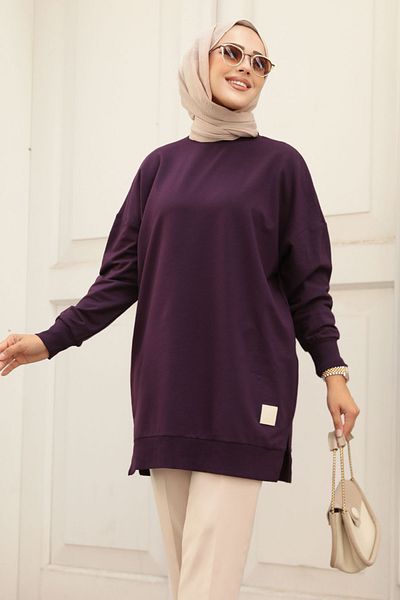 Neva Style 30644MOR موديل أرجواني تونيك حجاب