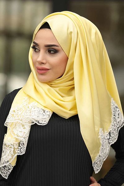 Neva Style شال حجاب حريري لاسي 1504