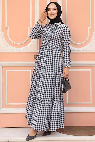 Neva Style Rochie neagră Hijab 2702s