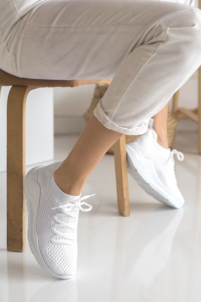 İmerShoes Casual Women's Knitwear Sneaker Lace-Up Socks Bracelet Detailed Sports Shoes 017