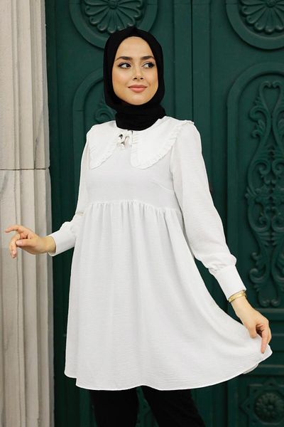 Neva Style طوق الطفل إكرو حجاب تونيك 556e