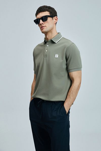 Lufian Echo Smart Men's Light Green Polo T-Shirt