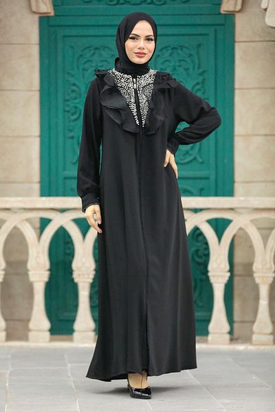 Neva Style Hijab negru cu fermoar 380100 s