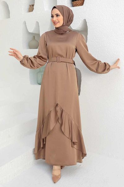 Neva Style Flounced Mink Hijab Evening Dress 4566V