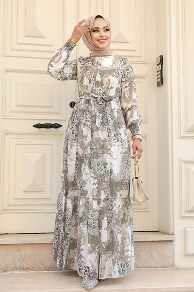 Neva Style Rochie hijab kaki cu model 33562hk