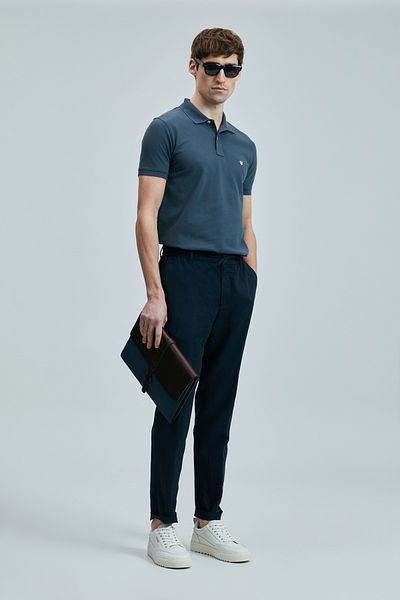 Lufian Smart Ανδρικό T-Shirt Polo - Anthracite
