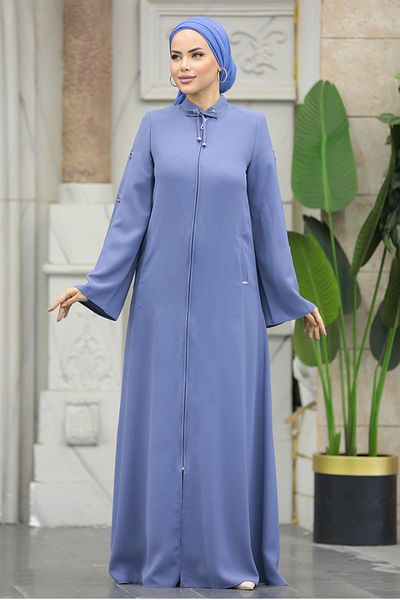 Neva Style Hijab albastru cu fermoar 20030m