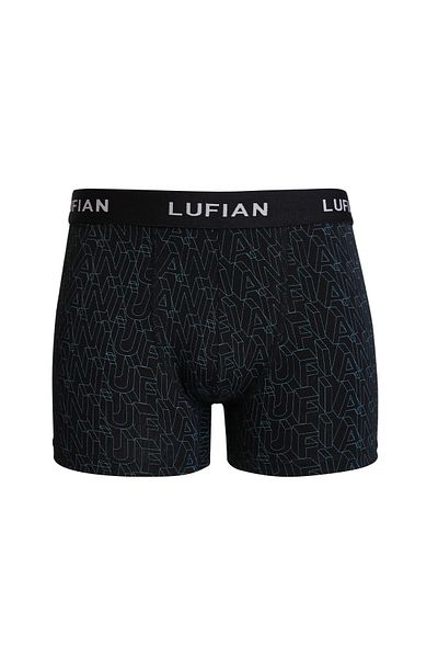 Lufian Men's Black Cotton Phoenix Boxers