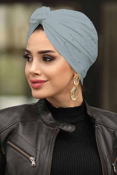 Neva Style - Şal Bonnet Gri Zăpadă 7527gr
