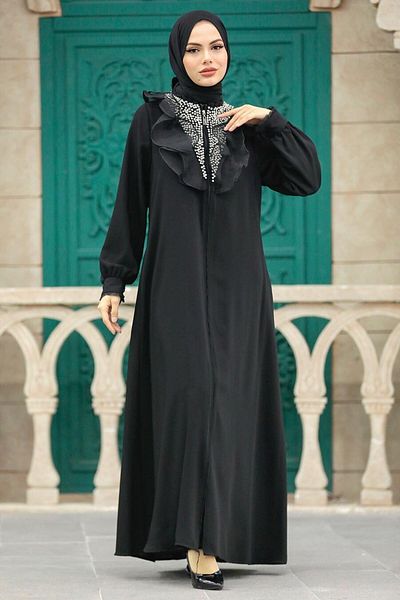 Neva Style Hijab negru cu fermoar 380100 s