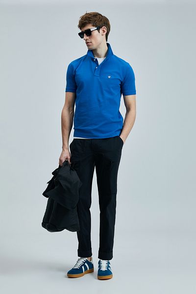Lufian Tricou polo Laon Smart Saks pentru bărbați