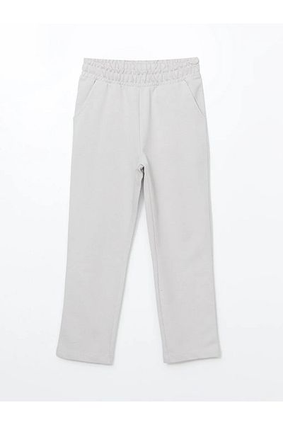 LC Waikiki Pantaloni de trening pentru fete LCW ECO gri cu talie elastică