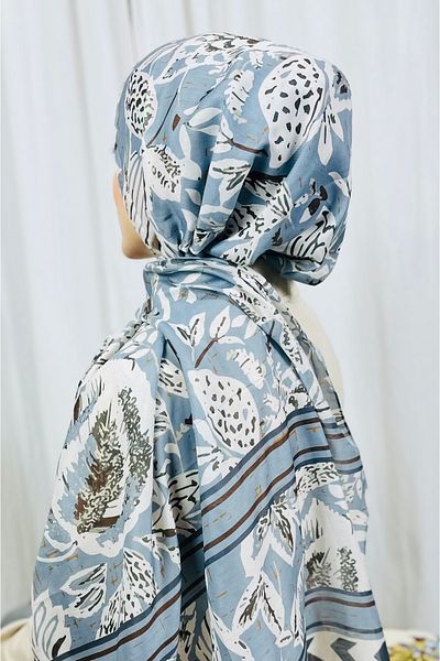 kubbe Soft Cotton Shawl - Premium Floral Zigzag Retro Pattern and Ethnic Aesthetic Style
