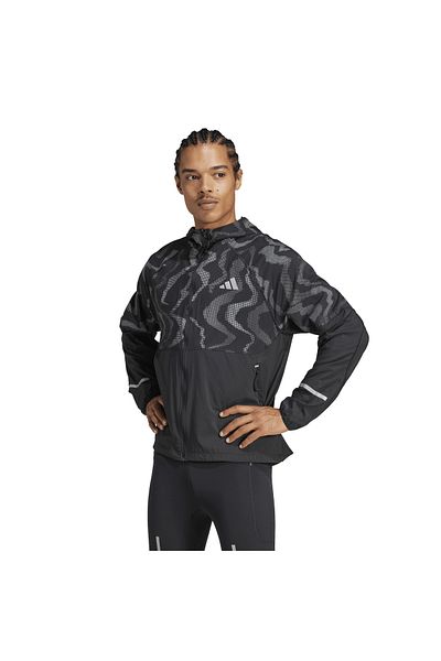 adidas Мъжко яке за бягане Ult Hivis, черно, Мъжко яке за бягане Jd7796
