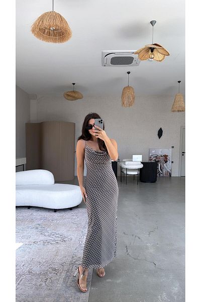 Buket Teke Rochie degradată cu model în zig-zag