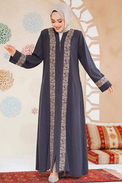 Neva Style Hijab detaliat cu model afumat Ferace - 29112FU