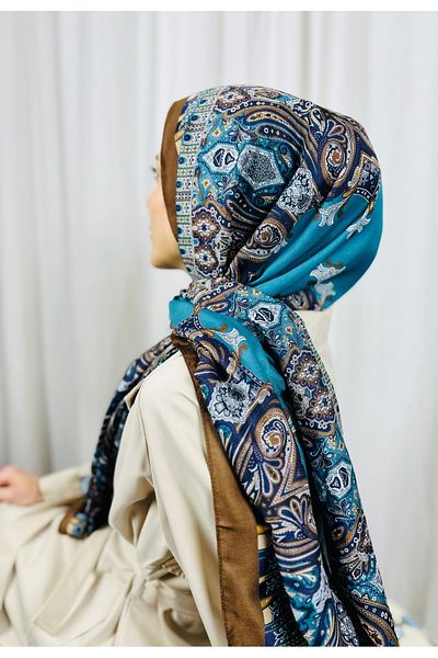 kubbe Intense Retro Pattern Soft Cotton Shawl - Capture a Peaceful and Stylish Style with Retro Ethnic Pattern