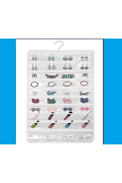 Other 36-Pocket Hanging Jewelry Organizer with Double Clear White