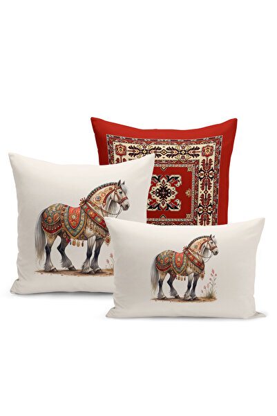 Bertille Home Класична серія «Кінь» Двосторонній набір з 3 чохлів для подушок...
