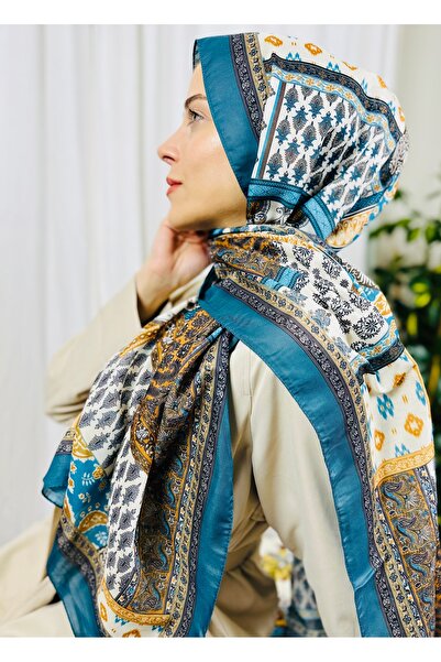 kubbe Premium Square Retro Pattern Soft Cotton Shawl - Capture a Peaceful and Stylish Style with Ethnic Pattern