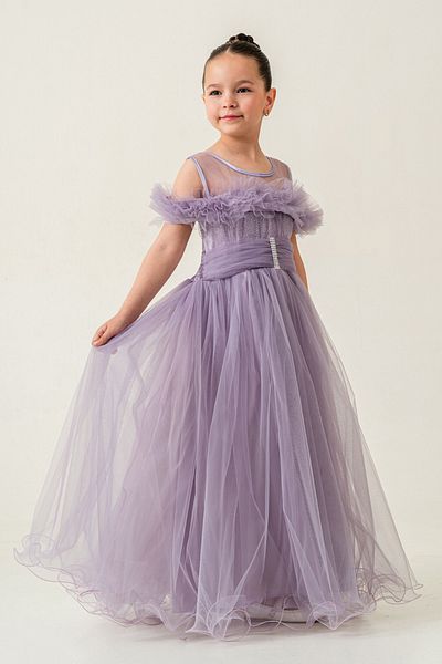 happyTekstil Girl's Tulle Evening Dress - Lilac