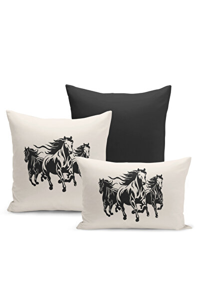 Bertille Home Класична серія «Кінь» Двосторонній набір з 3 чохлів для подушок...