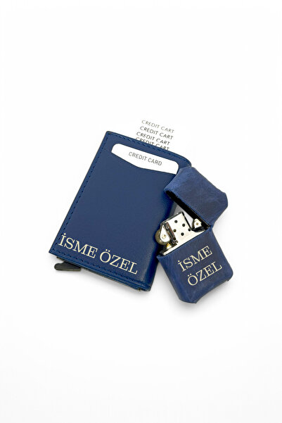 SürLaz Kişiye Özel Mekanizmalı Kartlık İsme Özel Deri Kılıflı Benzinli Çakmak...