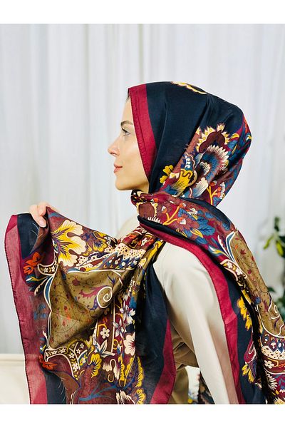 kubbe Floral Pattern Soft Cotton Shawl - Capture a Peaceful and Stylish Style with Retro Ethnic Pattern